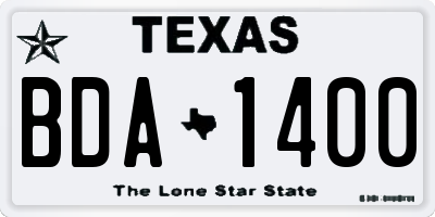 TX license plate BDA1400