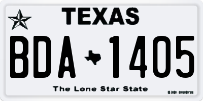 TX license plate BDA1405