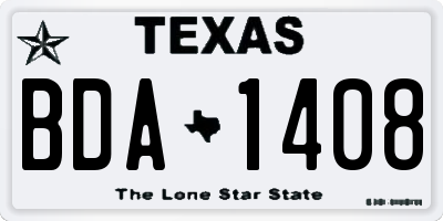 TX license plate BDA1408