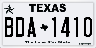 TX license plate BDA1410