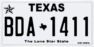 TX license plate BDA1411
