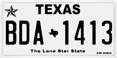 TX license plate BDA1413