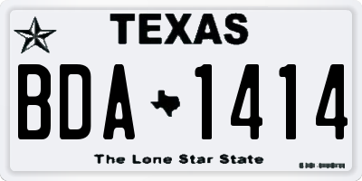TX license plate BDA1414