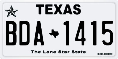 TX license plate BDA1415