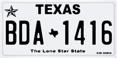TX license plate BDA1416