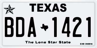 TX license plate BDA1421
