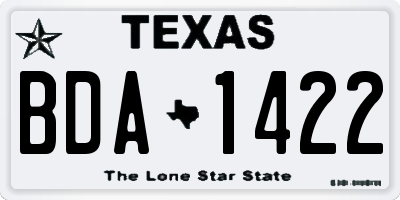 TX license plate BDA1422
