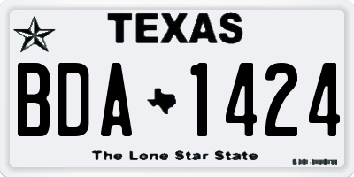 TX license plate BDA1424