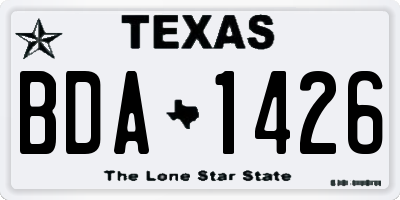 TX license plate BDA1426