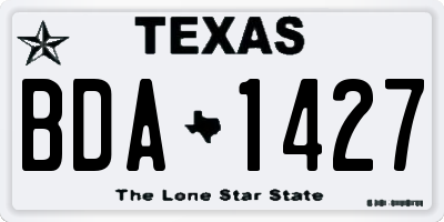 TX license plate BDA1427