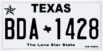 TX license plate BDA1428