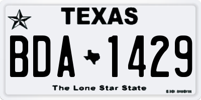 TX license plate BDA1429
