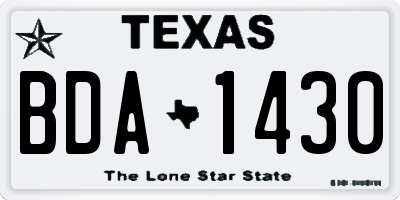 TX license plate BDA1430