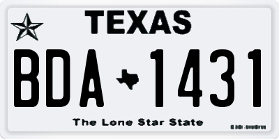 TX license plate BDA1431