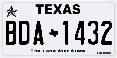 TX license plate BDA1432