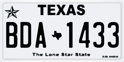 TX license plate BDA1433