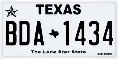 TX license plate BDA1434