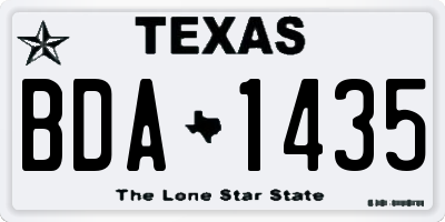 TX license plate BDA1435