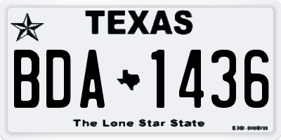 TX license plate BDA1436