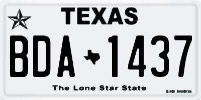 TX license plate BDA1437