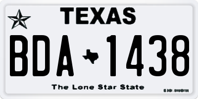 TX license plate BDA1438