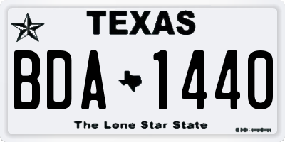 TX license plate BDA1440