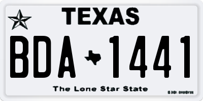 TX license plate BDA1441