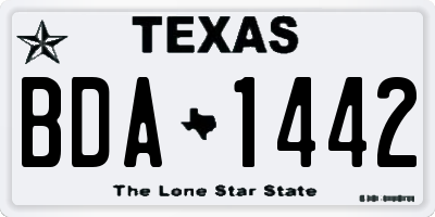 TX license plate BDA1442