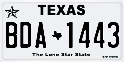 TX license plate BDA1443