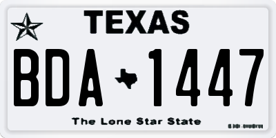 TX license plate BDA1447