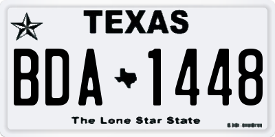 TX license plate BDA1448