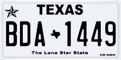 TX license plate BDA1449