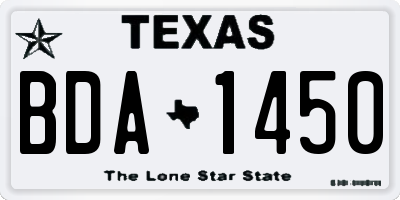 TX license plate BDA1450