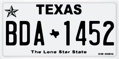 TX license plate BDA1452