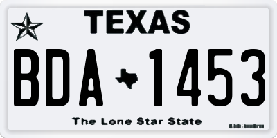 TX license plate BDA1453
