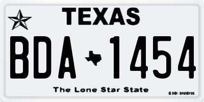 TX license plate BDA1454