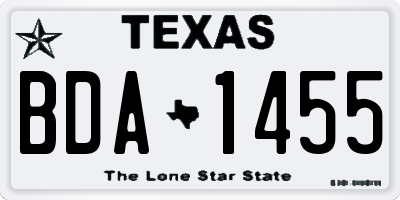 TX license plate BDA1455