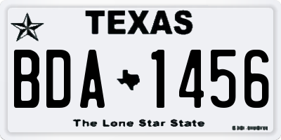 TX license plate BDA1456