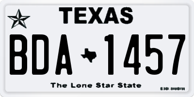 TX license plate BDA1457