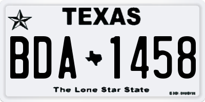 TX license plate BDA1458
