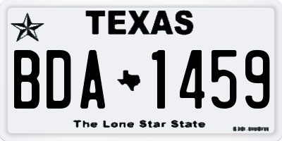 TX license plate BDA1459
