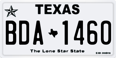 TX license plate BDA1460