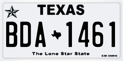TX license plate BDA1461