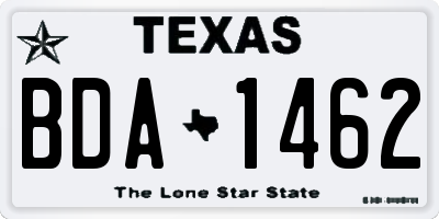 TX license plate BDA1462