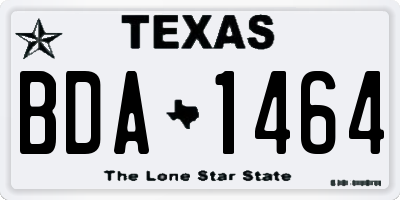 TX license plate BDA1464