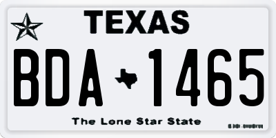 TX license plate BDA1465
