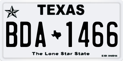 TX license plate BDA1466