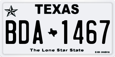 TX license plate BDA1467