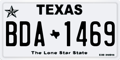 TX license plate BDA1469