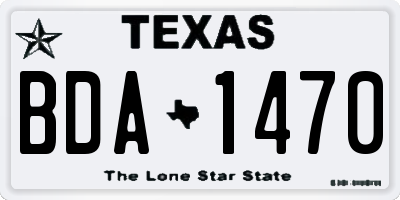 TX license plate BDA1470